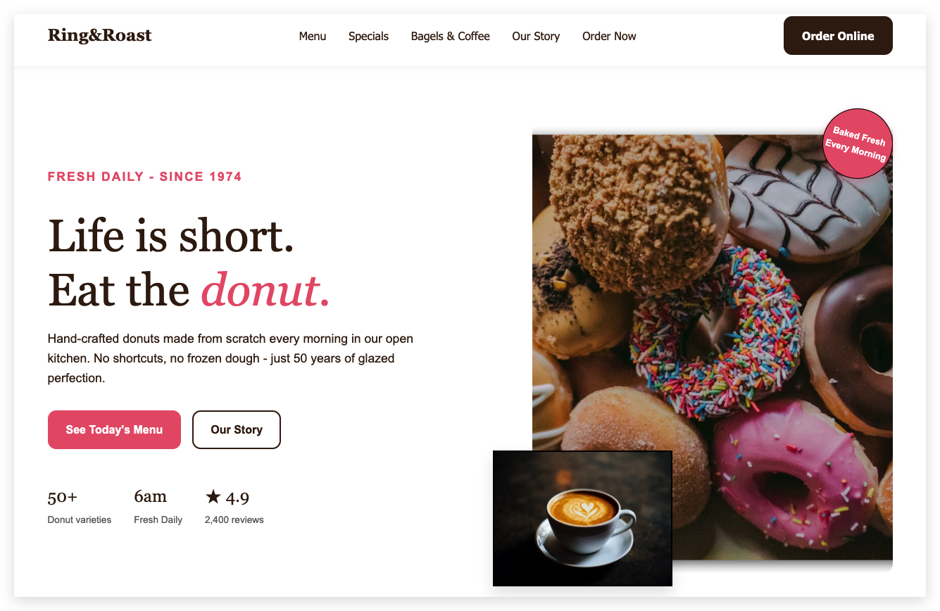 Bakery Template Website Preview